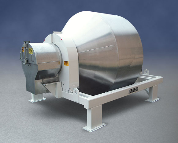 Sanitary 50 cu ft Rotary Batch Mixer Blends, Discharges and Sanitizes Quickly, Completely